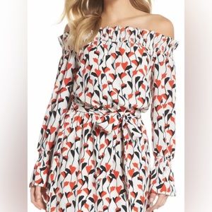 Maggie London Off Shoulder Belted Woman’s dress